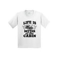 thumbnail image 1 of Inktastic Life is Better at the Cabin with Trees and Moon Youth T-Shirt, 1 of 5