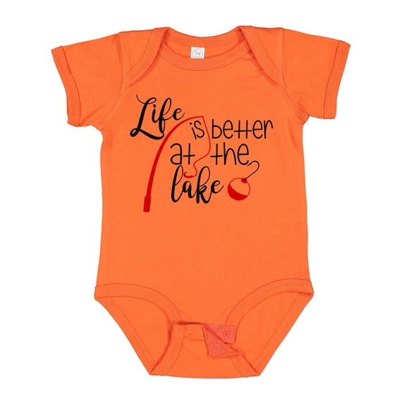 Inktastic Life is Better at the Lake Fishing Pole with Bobber Boys or Girls Baby Bodysuit