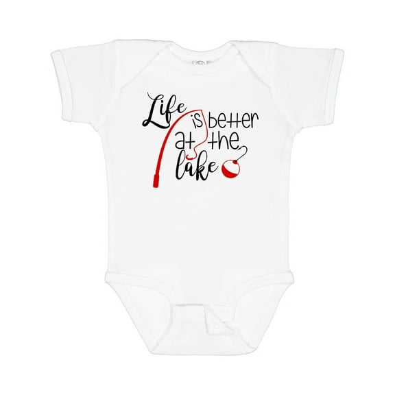 Inktastic Life is Better at the Lake Fishing Pole with Bobber Boys or Girls Baby Bodysuit