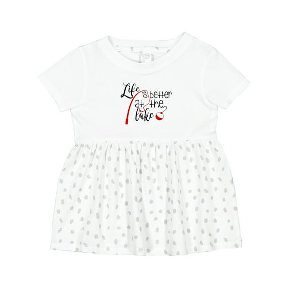 Inktastic Life is Better at the Lake Fishing Pole with Bobber Girls Baby Dress
