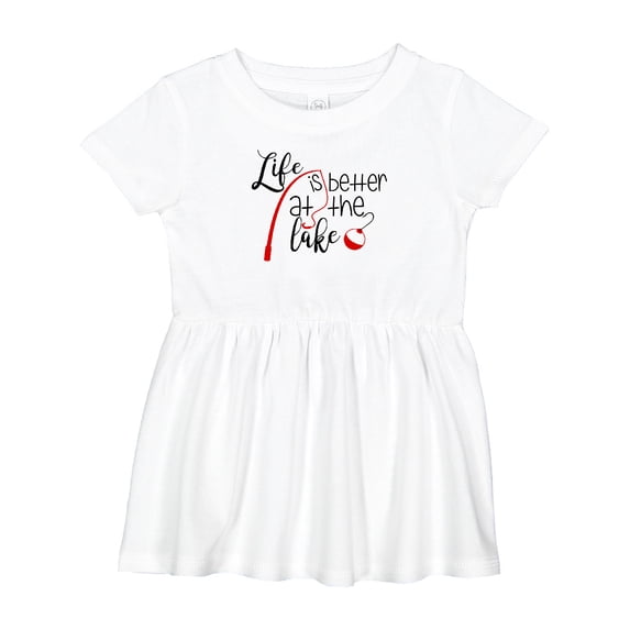 Inktastic Life is Better at the Lake Fishing Pole with Bobber Girls Baby Dress