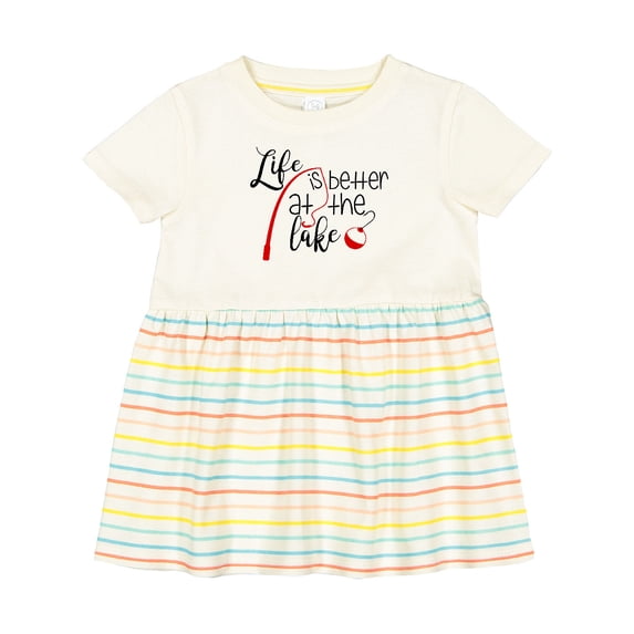 Inktastic Life is Better at the Lake Fishing Pole with Bobber Girls Baby Dress