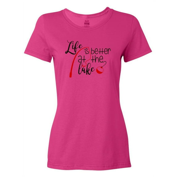 Inktastic Life is Better at the Lake Fishing Pole with Bobber Women's T-Shirt