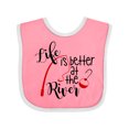 thumbnail image 1 of Inktastic Life is Better at the River Fishing Pole with Bobber Boys or Girls Baby Bib, 1 of 4