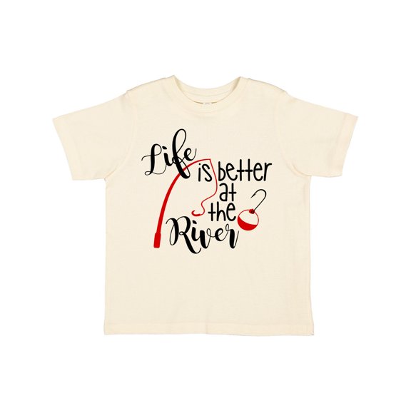 Inktastic Life is Better at the River Fishing Pole with Bobber Boys or Girls Toddler T-Shirt