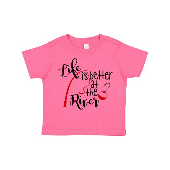 Inktastic Life is Better at the River Fishing Pole with Bobber Boys or Girls Toddler T-Shirt