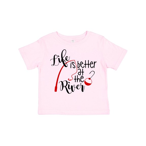 Inktastic Life is Better at the River Fishing Pole with Bobber Boys or Girls Toddler T-Shirt