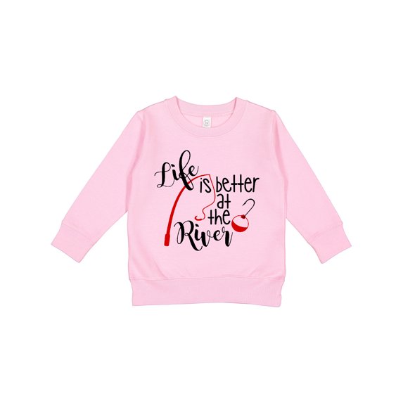 Inktastic Life is Better at the River Fishing Pole with Bobber Toddler Sweatshirt