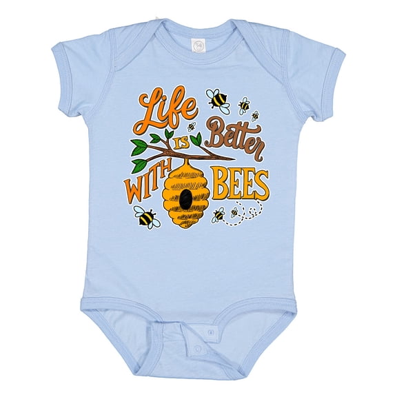 Inktastic Life is Better with Bees with Beehive Illustration Boys or Girls Baby Bodysuit