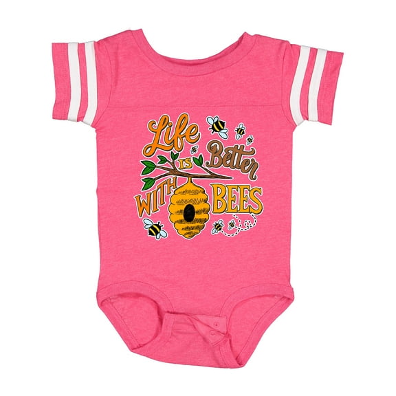 Inktastic Life is Better with Bees with Beehive Illustration Boys or Girls Baby Bodysuit
