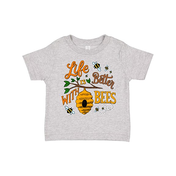 Inktastic Life is Better with Bees with Beehive Illustration Boys or Girls Toddler T-Shirt