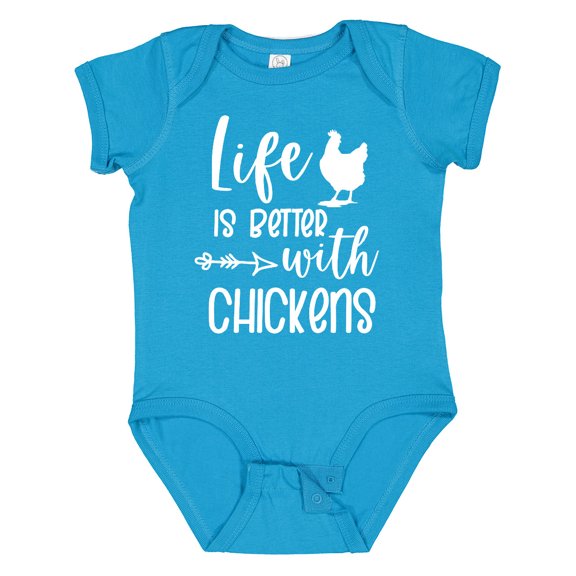 Inktastic Life is Better with Chickens Boys or Girls Baby Bodysuit