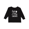 thumbnail image 1 of Inktastic Life is Better with Chickens Boys or Girls Long Sleeve Toddler T-Shirt, 1 of 5