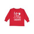 thumbnail image 1 of Inktastic Life is Better with Chickens Boys or Girls Long Sleeve Toddler T-Shirt, 1 of 5