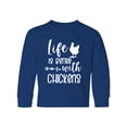 thumbnail image 1 of Inktastic Life is Better with Chickens Long Sleeve Youth T-Shirt, 1 of 5