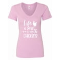 thumbnail image 1 of Inktastic Life is Better with Chickens Women's V-Neck T-Shirt, 1 of 5
