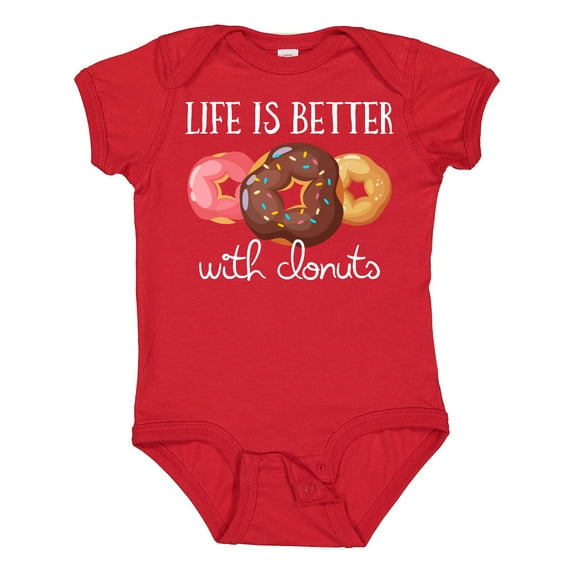 Inktastic Life is Better with Donuts Boys or Girls Baby Bodysuit