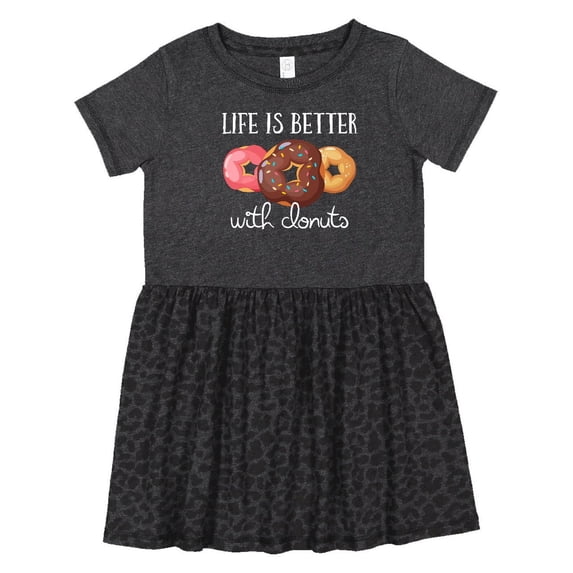 Inktastic Life is Better with Donuts Girls Toddler Dress