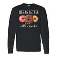 thumbnail image 1 of Inktastic Life is Better with Donuts Long Sleeve T-Shirt, 1 of 5