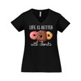 thumbnail image 1 of Inktastic Life is Better with Donuts Women's Plus Size V-Neck T-Shirt, 1 of 5