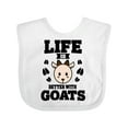 thumbnail image 1 of Inktastic Life is Better with Goats Boys or Girls Baby Bib, 1 of 4