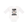 thumbnail image 1 of Inktastic Life is Better with Goats Boys or Girls Long Sleeve Baby Bodysuit, 1 of 5