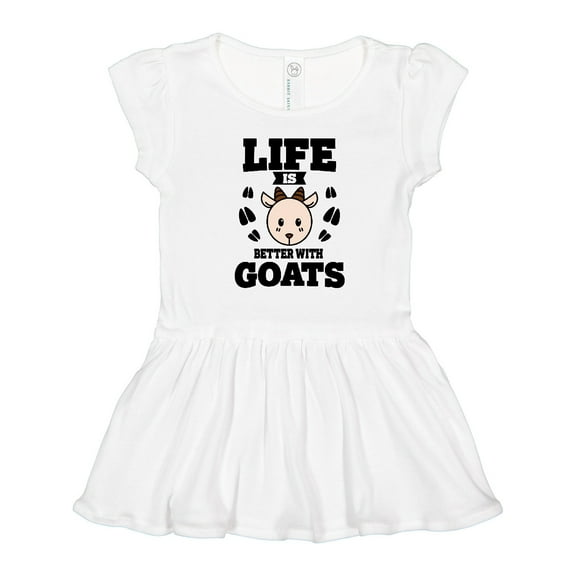 Inktastic Life is Better with Goats Girls Toddler Dress