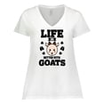 thumbnail image 1 of Inktastic Life is Better with Goats Women's Plus Size V-Neck T-Shirt, 1 of 5