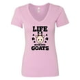 thumbnail image 1 of Inktastic Life is Better with Goats Women's V-Neck T-Shirt, 1 of 5