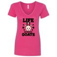thumbnail image 1 of Inktastic Life is Better with Goats Women's V-Neck T-Shirt, 1 of 5