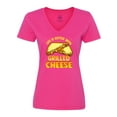 thumbnail image 1 of Inktastic Life is Better with Grilled Cheese Women's V-Neck T-Shirt, 1 of 5