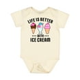 thumbnail image 1 of Inktastic Life is Better with Ice Cream Boys or Girls Baby Bodysuit, 1 of 5
