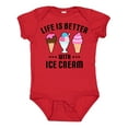 thumbnail image 1 of Inktastic Life is Better with Ice Cream Boys or Girls Baby Bodysuit, 1 of 5