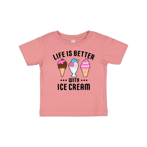 Inktastic Life is Better with Ice Cream Boys or Girls Baby T-Shirt