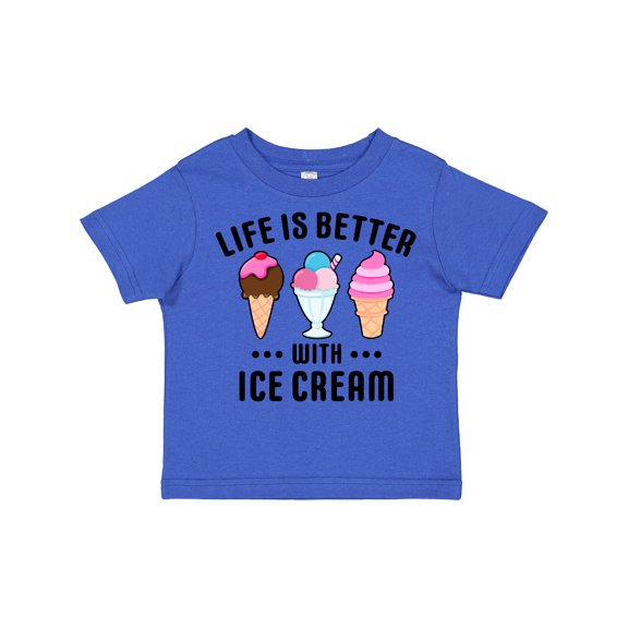 Inktastic Life is Better with Ice Cream Boys or Girls Toddler T-Shirt