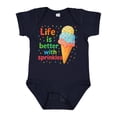 thumbnail image 1 of Inktastic Life is Better with Sprinkles Ice Cream Lover Boys or Girls Baby Bodysuit, 1 of 5