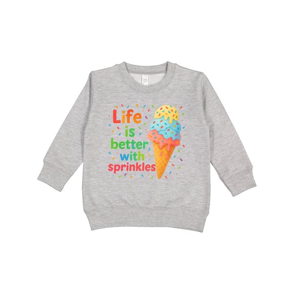Inktastic Life is Better with Sprinkles Ice Cream Toddler Sweatshirt