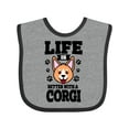thumbnail image 1 of Inktastic Life is Better with a Corgi Boys or Girls Baby Bib, 1 of 4