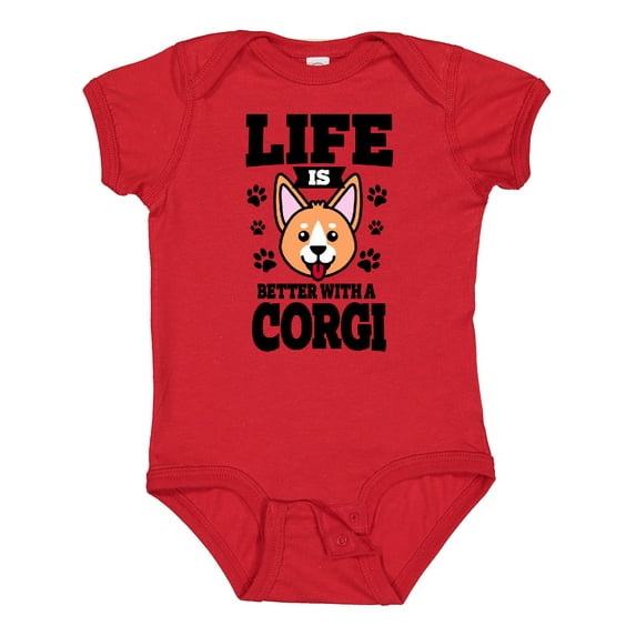 Inktastic Life is Better with a Corgi Boys or Girls Baby Bodysuit