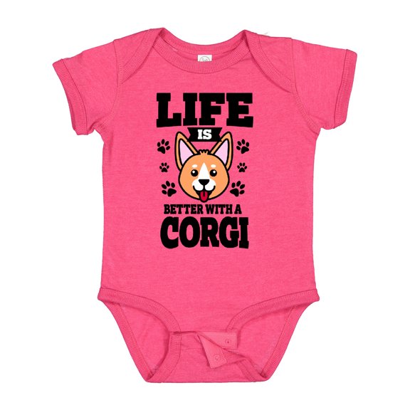 Inktastic Life is Better with a Corgi Boys or Girls Baby Bodysuit