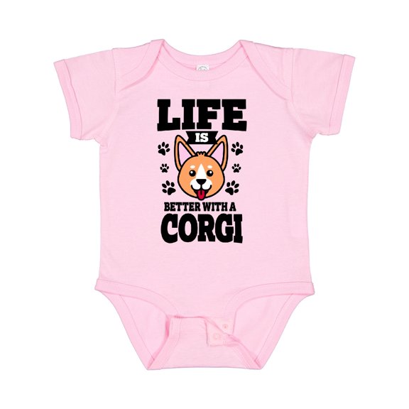 Inktastic Life is Better with a Corgi Boys or Girls Baby Bodysuit