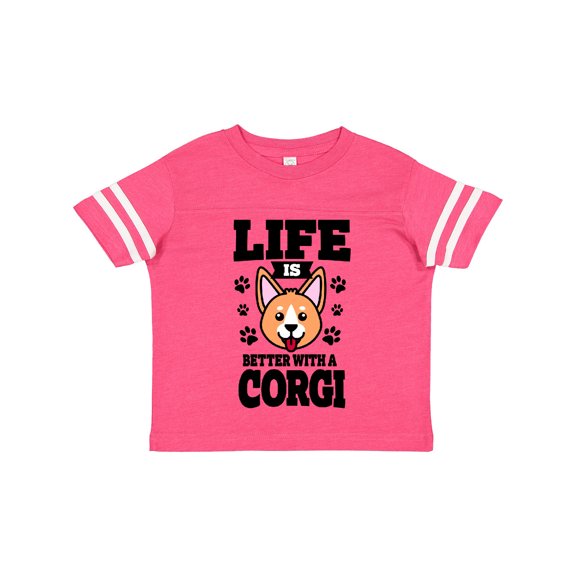 Inktastic Life is Better with a Corgi Boys or Girls Toddler T-Shirt