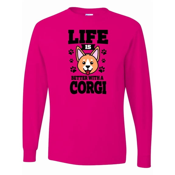 Inktastic Life is Better with a Corgi Long Sleeve T-Shirt