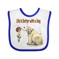 thumbnail image 1 of Inktastic Life is Better with a Dog Boys or Girls Baby Bib, 1 of 4