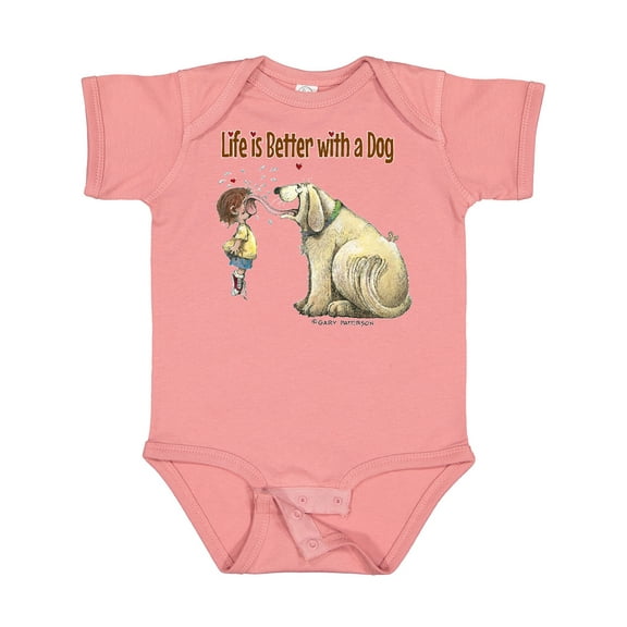 Inktastic Life is Better with a Dog Boys or Girls Baby Bodysuit