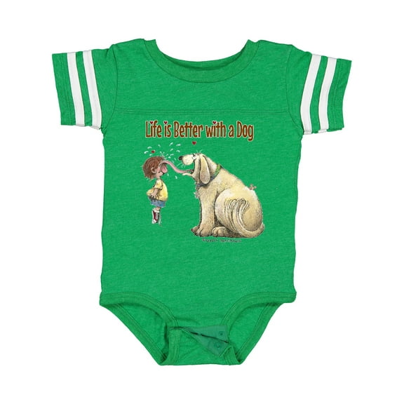 Inktastic Life is Better with a Dog Boys or Girls Baby Bodysuit
