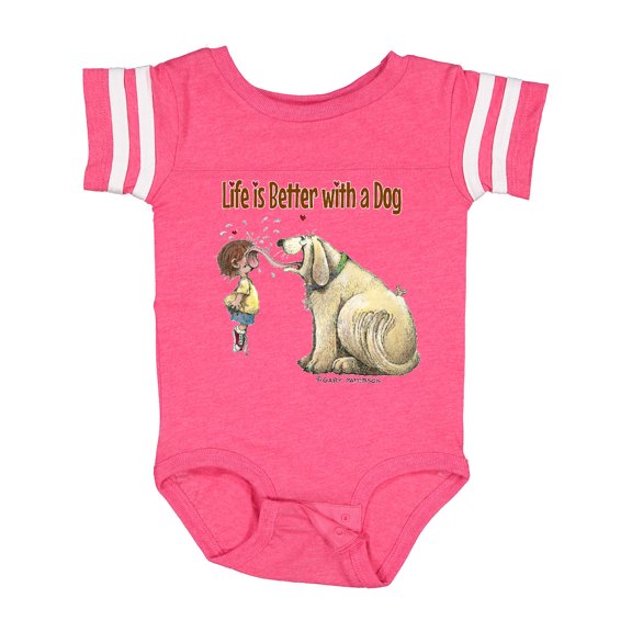 Inktastic Life is Better with a Dog Boys or Girls Baby Bodysuit