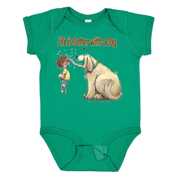 Inktastic Life is Better with a Dog Boys or Girls Baby Bodysuit