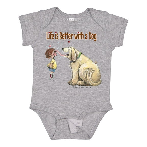 Inktastic Life is Better with a Dog Boys or Girls Baby Bodysuit