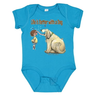 Inktastic Life is Better with a Dog Boys or Girls Baby Bodysuit